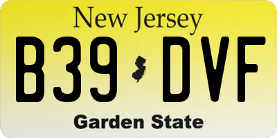 NJ license plate B39DVF
