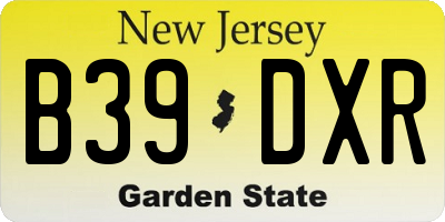 NJ license plate B39DXR