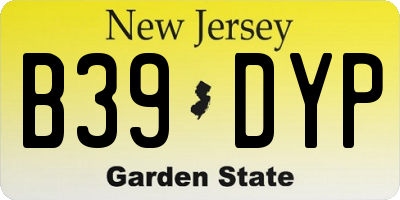 NJ license plate B39DYP