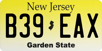 NJ license plate B39EAX
