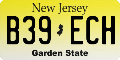 NJ license plate B39ECH