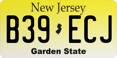NJ license plate B39ECJ