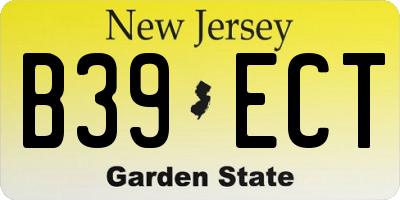 NJ license plate B39ECT