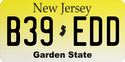 NJ license plate B39EDD