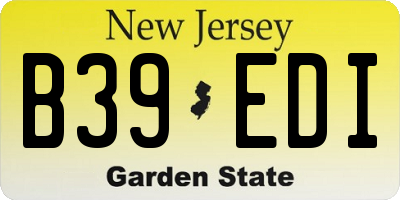 NJ license plate B39EDI