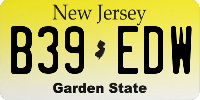 NJ license plate B39EDW