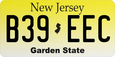 NJ license plate B39EEC