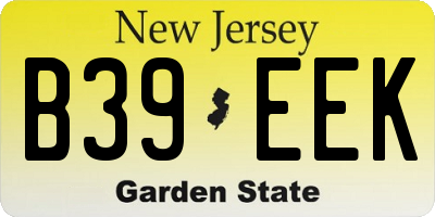 NJ license plate B39EEK