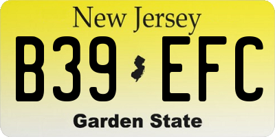NJ license plate B39EFC