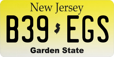 NJ license plate B39EGS