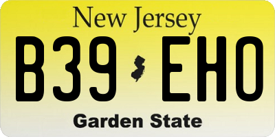 NJ license plate B39EHO