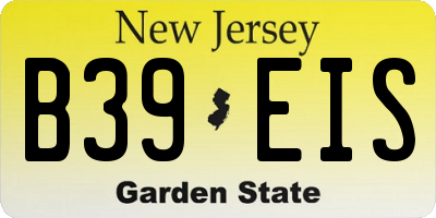 NJ license plate B39EIS