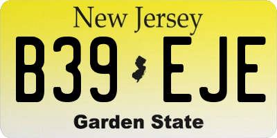 NJ license plate B39EJE