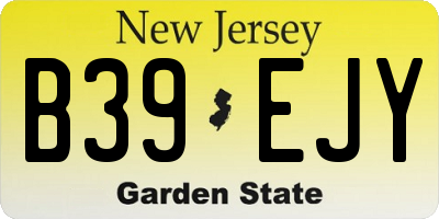 NJ license plate B39EJY