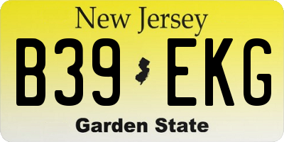 NJ license plate B39EKG