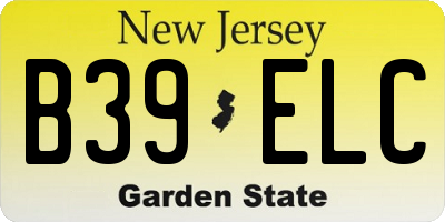 NJ license plate B39ELC