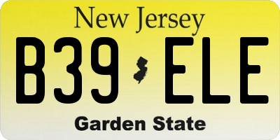 NJ license plate B39ELE