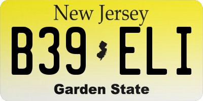 NJ license plate B39ELI