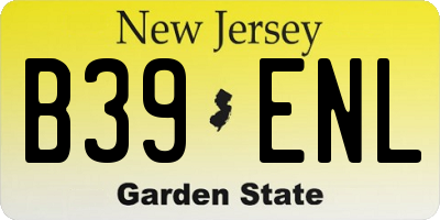 NJ license plate B39ENL