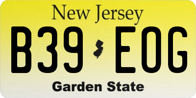 NJ license plate B39EOG