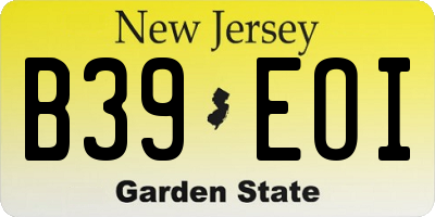 NJ license plate B39EOI