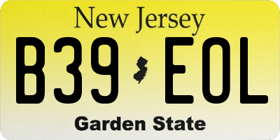 NJ license plate B39EOL