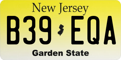 NJ license plate B39EQA