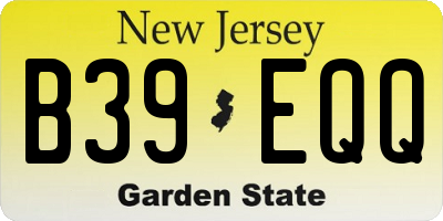 NJ license plate B39EQQ