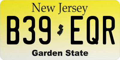 NJ license plate B39EQR