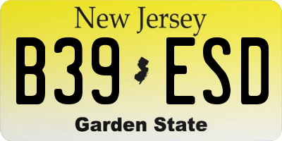 NJ license plate B39ESD