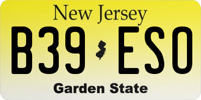 NJ license plate B39ESO