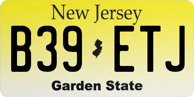 NJ license plate B39ETJ