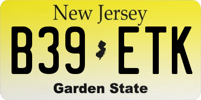 NJ license plate B39ETK