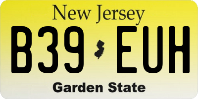 NJ license plate B39EUH