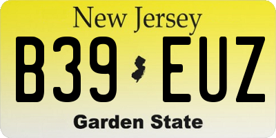 NJ license plate B39EUZ