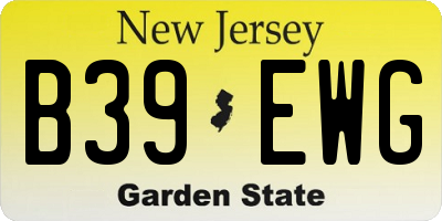 NJ license plate B39EWG