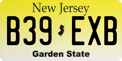NJ license plate B39EXB