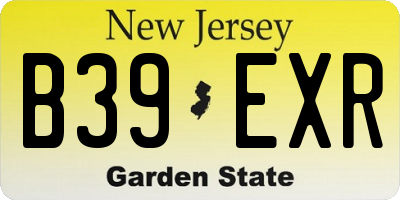 NJ license plate B39EXR