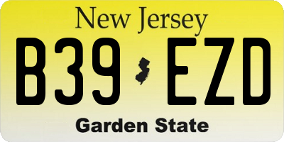 NJ license plate B39EZD