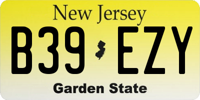 NJ license plate B39EZY