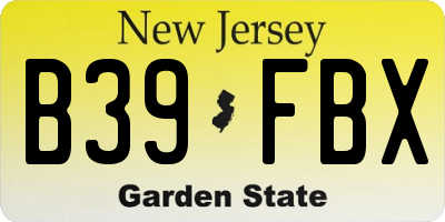 NJ license plate B39FBX