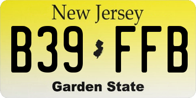 NJ license plate B39FFB