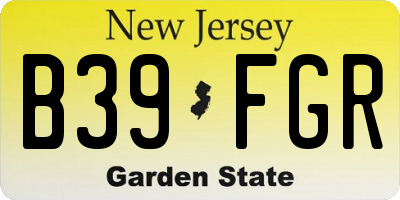 NJ license plate B39FGR