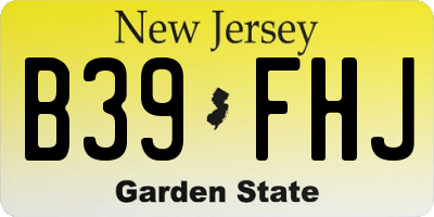 NJ license plate B39FHJ
