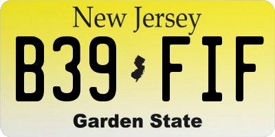 NJ license plate B39FIF