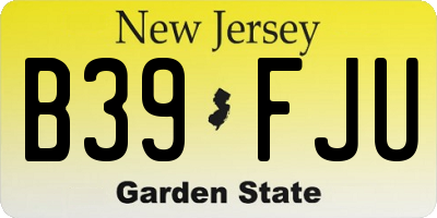 NJ license plate B39FJU