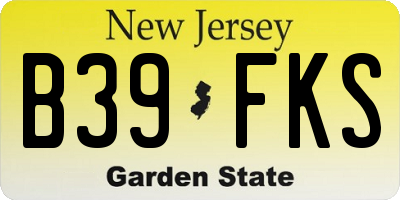 NJ license plate B39FKS