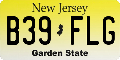 NJ license plate B39FLG