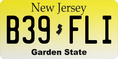 NJ license plate B39FLI