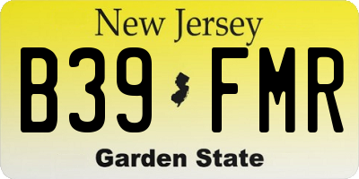 NJ license plate B39FMR